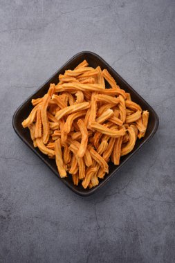 Tuzlu Soya Sticks Hint yemeği. El yapımı.