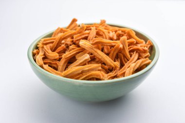 Tuzlu Soya Sticks Hint yemeği. El yapımı.