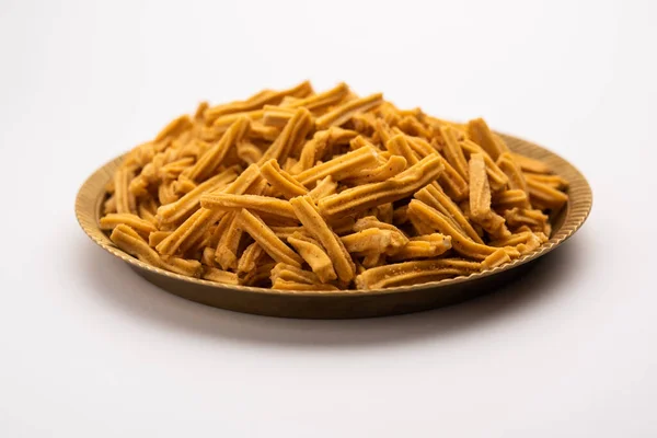 Salted Soya Sticks Indian Namkeen Snacks Which Hand Made — Stock Photo, Image