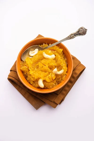卡什哈瓦 Kashi Halwa或Kasi Halva 是卡纳塔克语传统的传统甜点之一 由Ash Gourd或白色南瓜或Kaddu制成 — 图库照片