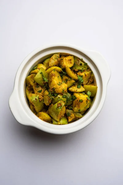 Indian Style Tinda Tinde Sabzi Also Called Indian Squash Melon — Stockfoto