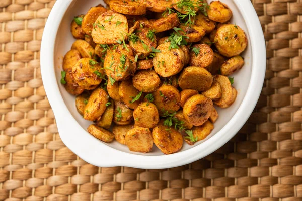 Stir Fried Taro Roots Arbi Sabji Ghuiya Masala Curry Sabzi — Stockfoto