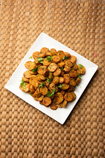 Stir Fried Taro Roots Arbi Sabji Ghuiya Masala Curry Sabzi — Stock fotografie