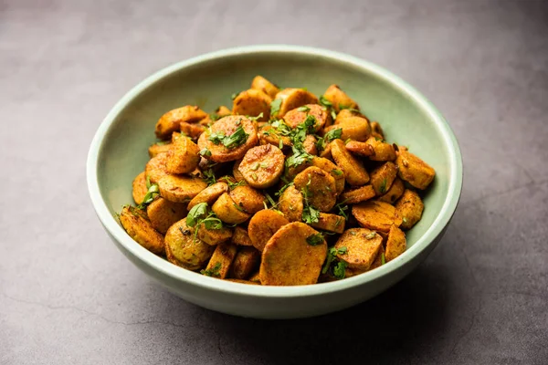 Stir Fried Taro Roots Arbi Sabji Ghuiya Masala Curry Sabzi — Stock Photo, Image