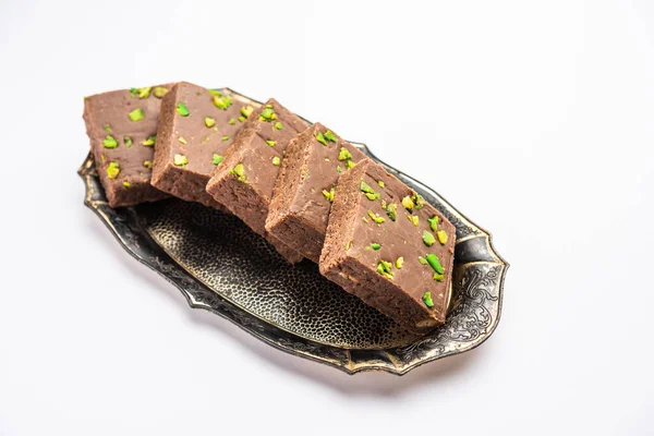 Chocolade Barfi Choco Burfi Cake Een Tweak Naar Indiaas Dessert — Stockfoto