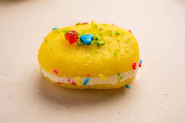 Malai Chop or Cream sandwich made using filling Rasgulla or Gulab jamun sweet is a Bengali sweet