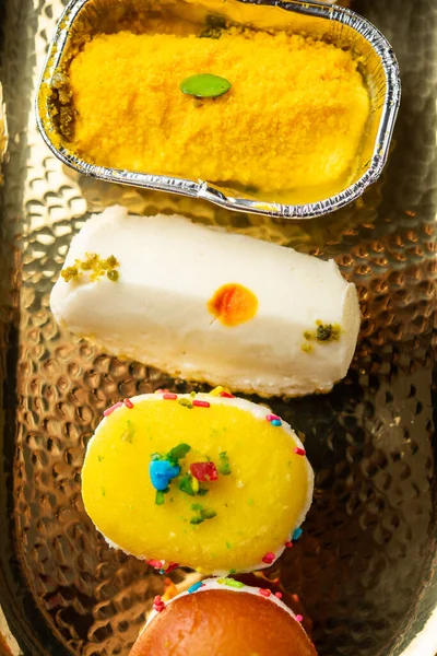 Malai Chop Cream Sandwich Made Using Filling Rasgulla Gulab Jamun — Stock Photo, Image