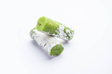 Pista Roll Or Pistachio Rolls Mithai or sigar, Indian sweet or dessert for festivals