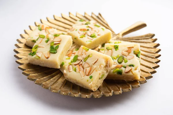 Milk Powder Barfi Also Known Mava Burfi White Khoya Burfi — ストック写真