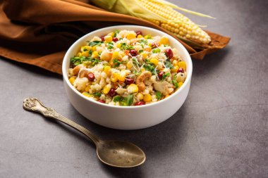 Sweet Corn Upma, makai rava uppittu made using with or without semolina , healthy Indian breakfast