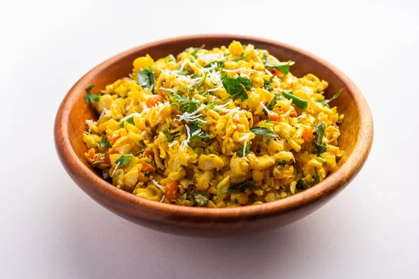 Sweet Corn Upma Makai Rava Uppittu Made Using Semolina Healthy — Foto de Stock