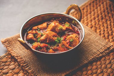 Punjabi soya chaap gravy or dhaba style soya chap masala sabzi served with naan