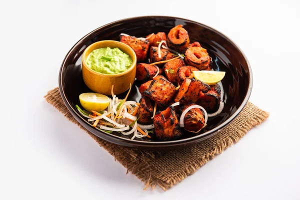 Tandoori Soya Chaap Soy Chap Dish Prepared Marinating Tandoori Spices —  Fotos de Stock
