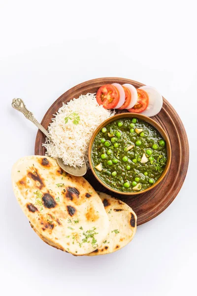 Palak Matar Curry Also Known Spinach Geen Peas Masala Sabzi — Foto Stock