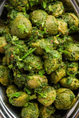 Soya Chunks Palak curry also known as Spinach Soyabean chunks sabzi or sabji, Healthy Indian food