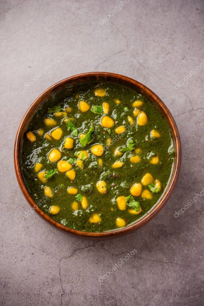 Palak Sweet Corn Sabzi Also Known As Spinach Makai Curry Sabji North palak-sweet-corn-sabzi-also-known-as-spinach-makai-curry-sabji-north