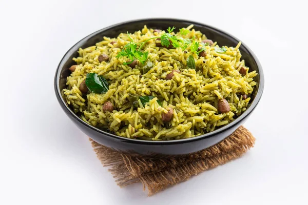 Palak Khichdi One Pot Nutritious Meal Mung Lentils Rice Spinach — Stockfoto