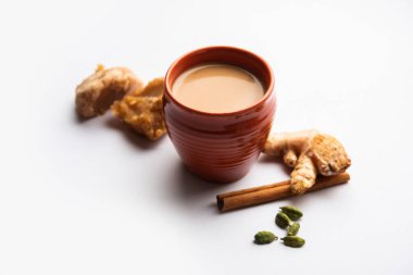 Jaggery tea or Gur ki chai with ingredients like gud, ginger or adrak, green cardamom and cinnamon
