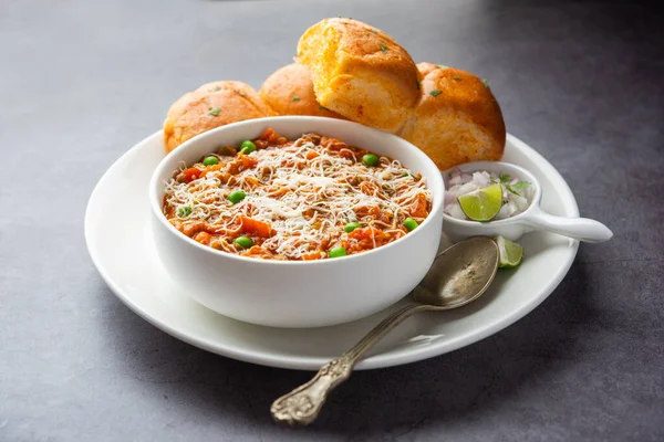 cheese Pav Bhaji Recipe is a  street food Bhaji-pav recipe with addition of cheese