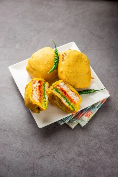 Ulta Vada Pav is made with a spicy potato stuffed bun, called pav inside vada, inside out wada pao