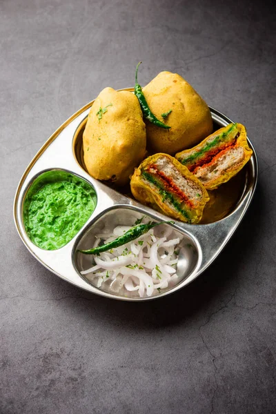 Ulta Vada Pav is made with a spicy potato stuffed bun, called pav inside vada, inside out wada pao