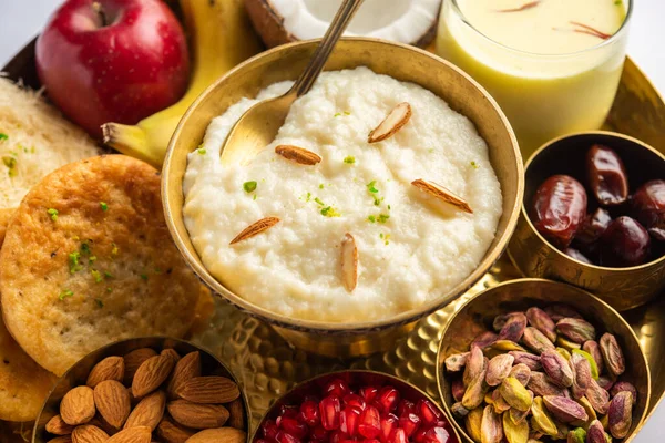 Sargi Karwa Chauth Breakfast Menu Starting Fasting Upwas Karva Chauth — Stockfoto