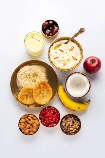 Sargi Karwa Chauth Breakfast Menu Starting Fasting Upwas Karva Chauth — Stockfoto