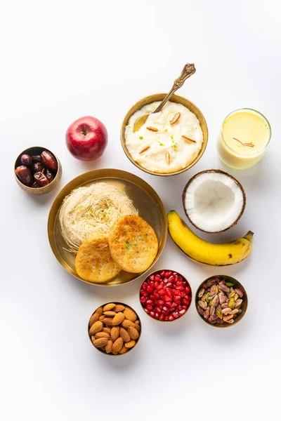 Sargi Karwa Chauth Breakfast Menu Starting Fasting Upwas Karva Chauth — Stockfoto