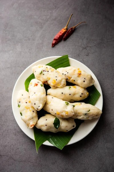 Kozhukatta Pidi is a steamed snack food from kerala rice flour with finger impressions