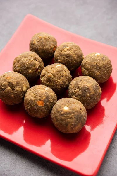 Bajra Atta Ladoo Oder Kuler Laddoo Hirsemehl Laddu Ein Beliebter — Stockfoto