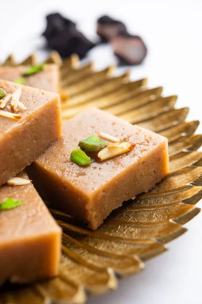 Singhara Barfi Singhada Burfi Halwa Base Farine Châtaignier Eau Jeûne — Photo