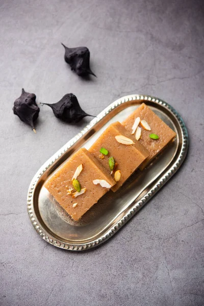 Singhara Barfi Singhada Burfi Halwa Feita Com Farinha Castanha Água — Fotografia de Stock