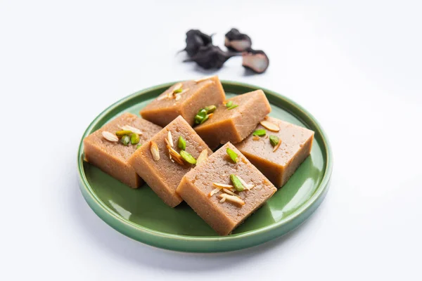 Singhara Barfi Singhada Burfi Halwa Elaborados Con Harina Castañas Agua —  Fotos de Stock