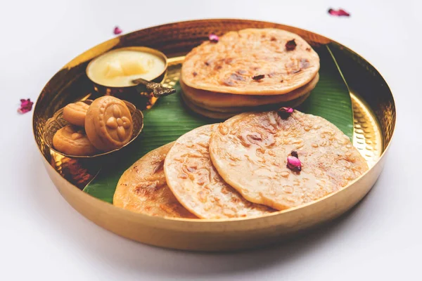 Doce Khoya Roti Peda Chapati Paratha Feito Com Leite Creme — Fotografia de Stock