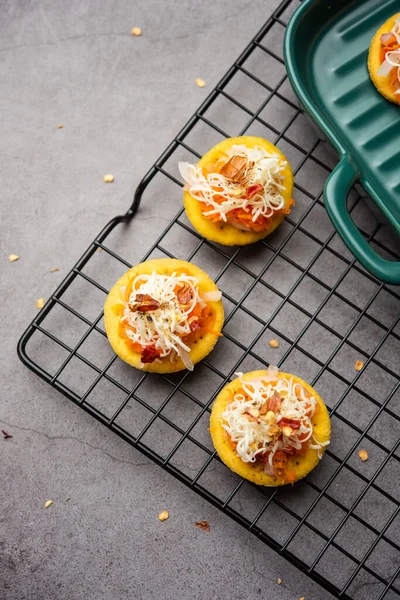 Papdi pizza are mini food bites, Indian kids favourite party snack