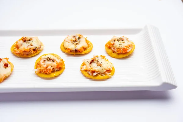 Papdi pizza are mini food bites, Indian kids favourite party snack