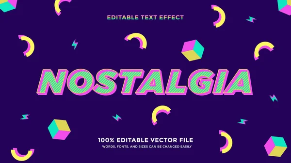 Nostalgie Effet Texte Modifiable — Image vectorielle