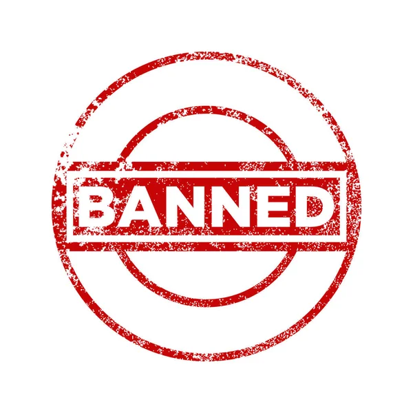 Banned Red Grunge Stamp Banned Stamp Label Vector Illustration — Stock Vector