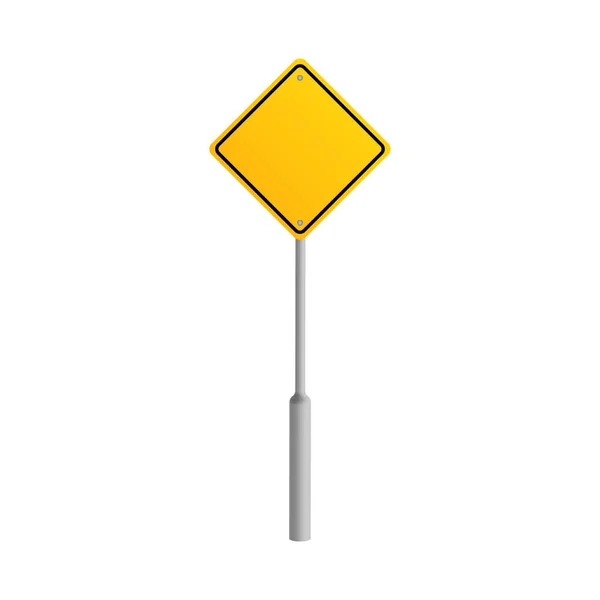 Желтый Бланк Шаблона Вектора Дорожных Знаков — стоковый вектор