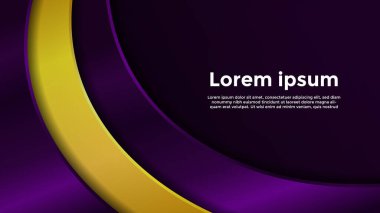 Lüks Koyu Mor ve Altın Arkaplan. Projeniz, Banner, Poster, Kapak, Web ve Flyer için Şablon Şablonu. Vektör İllüstrasyonu