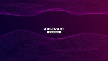 Soyut dijital çizgiler ve teller. Mor Gelecekçi vektör çizimi. Soyut Teknoloji arkaplanı