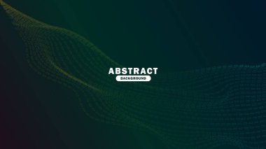 Soyut yeşil dijital çizgi ve kablo dalgası. Gelecekçi vektör çizimi. Basit Soyut Teknoloji arkaplanı