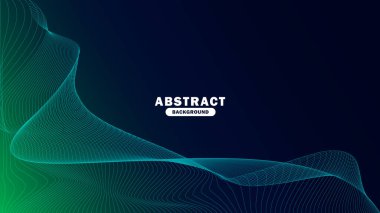 Üç boyutlu soyut dijital hat dalgası ve kablo çerçevesi. Gelecekçi vektör çizimi. Basit Soyut Teknoloji arkaplanı