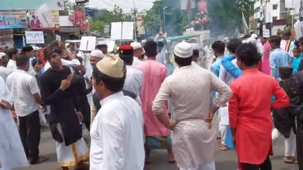 Howrah West Bengal India June 2022 Indian Muslims Burning Effigy — Stock Video