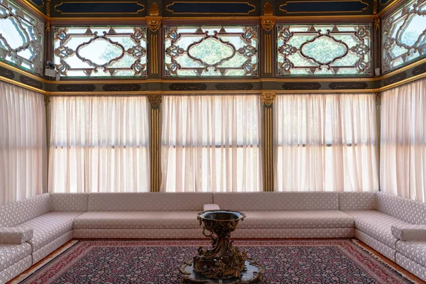 Istanbul Turkey August 2021 Luxe Versierd Interieur Van Poef Paviljoen — Stockfoto