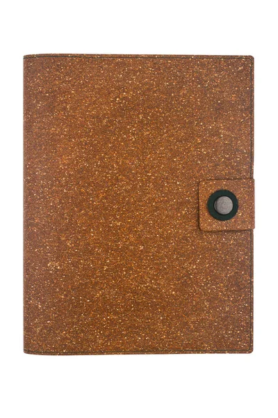 Vista Superior Close Notebook Fechado Com Caixa Botão Tampa Dura — Fotografia de Stock