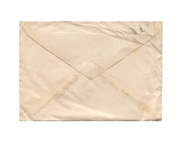 Vista Frontale Primo Piano Bianco Vecchio Invecchiato Lettera Chiusa Carta — Foto Stock