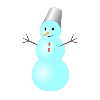 Beyaz arka planda bir kardan adam. Vektör illüstrasyonu.