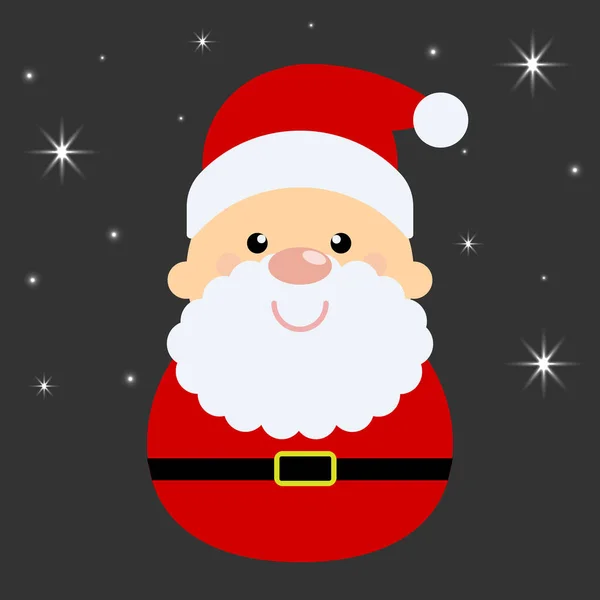 Kerst Santa Claus Kerst Schattig Stripfiguur Geïsoleerd Donkere Achtergrond Met — Stockvector
