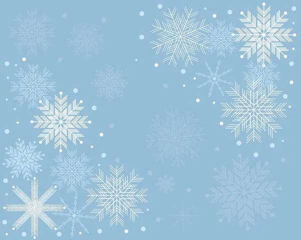 Fundo Azul Inverno Delicado Com Flocos Neve Natal Fundo Ano — Vetor de Stock